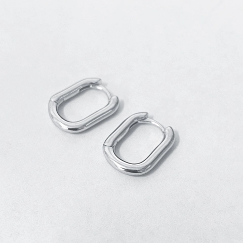 Orecchini a Cerchio Minimalisti in Argento Sterling 925 a Forma di U Geometrici Lucidi per Donna Gioielli Quotidiani