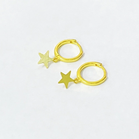 Orecchini Pendenti a Stella in Argento Sterling 925 per Donna Gioielli alla Moda Cerchi Geometrici Minimalisti Regalo