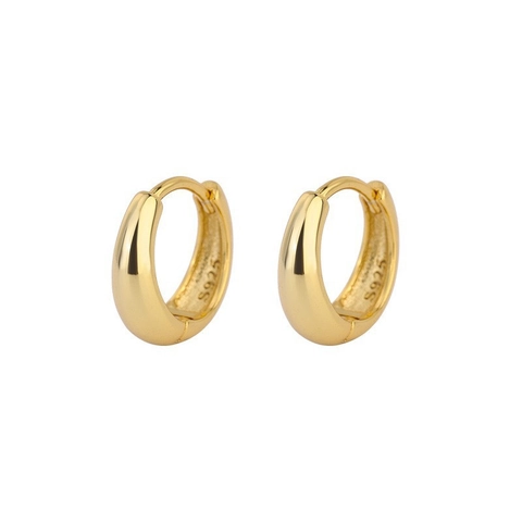 Orecchini a Cerchio Minimalisti in Argento Sterling 925 per Donna Orecchini Huggie Piccoli e Leggeri Placcati Oro Argento