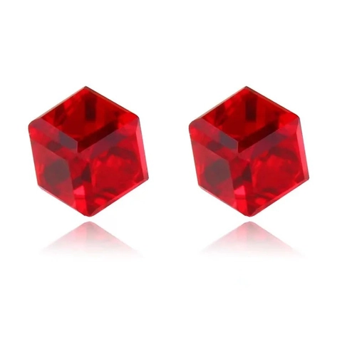Boucles d'Oreilles Clous en Argent Sterling 925 Cristal Artificiel Cube Minimaliste Géométrique Carré 3D Bijoux Pour Femme