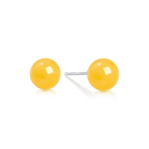 S925 Sterlingsilber Natur Achat Ohrstecker Für Damen Vintage Rund Gelb Achat Minimalistisch Mode Schmuck Ohrringe Geschenk