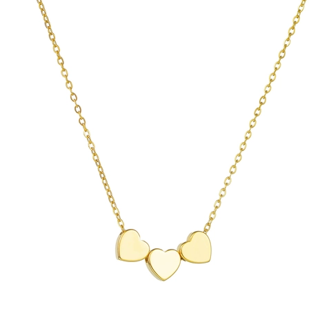 925 Sterling Silver Triple Heart Pendant Necklace Minimalist Electroplated Clavicle Chain For Women Fashion Neck Jewelry