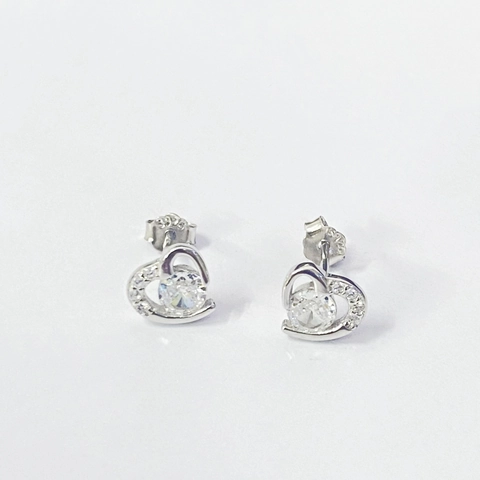 925 Sterlingsilber Herz Ohrstecker Für Damen Elegant Zirkonia Eingelegt Koreanischer Stil Minimalistischer Modeschmuck Geschenk