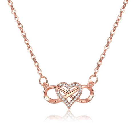 Collana con Ciondolo a Cuore Infinito in Argento Sterling 925 per Donna con Zirconia Intarsiata Elegante Regalo di Gioielli