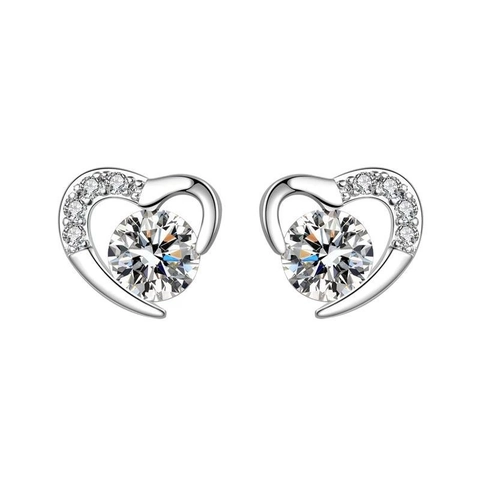 925 Sterlingsilber Herz Ohrstecker Für Damen Elegant Zirkonia Eingelegt Koreanischer Stil Minimalistischer Modeschmuck Geschenk