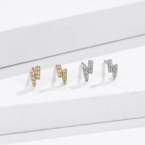 925 Sterlingsilber Zirkonia Blitzschlag Ohrstecker Für Damen Minimalistisch Mode INS Stil Galvanisierter Schmuck Geschenk