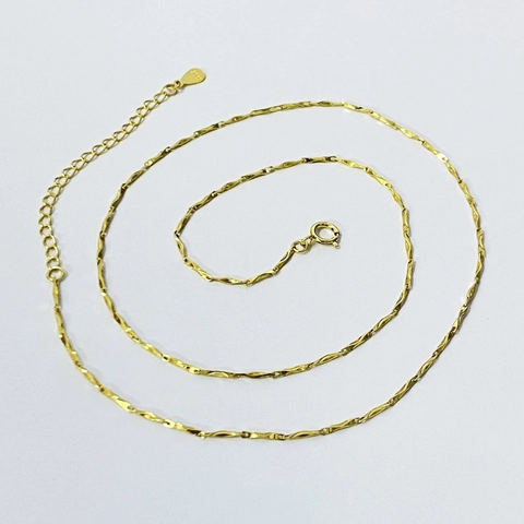 S925 Sterling Silver Ingot Chain Necklace For Women Geometric Adjustable Gold Silver Plated Basic Jewelry Accessory Gift