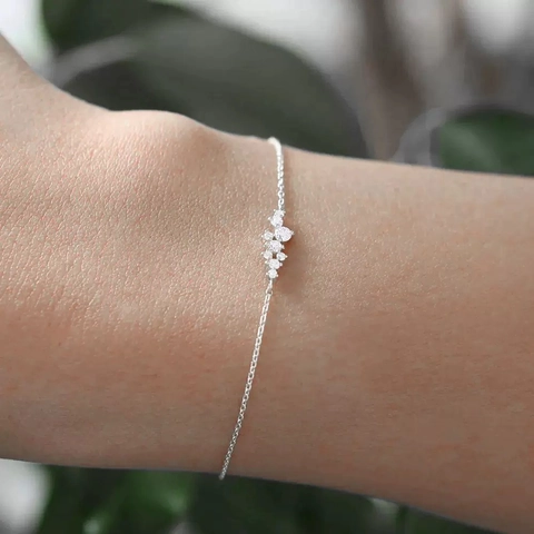 925 Sterling Silver Zirconia Bracelet For Women Minimalist Starry Sky Design Luxurious Adjustable Thin Chain Bracelet Jewelry Gift
