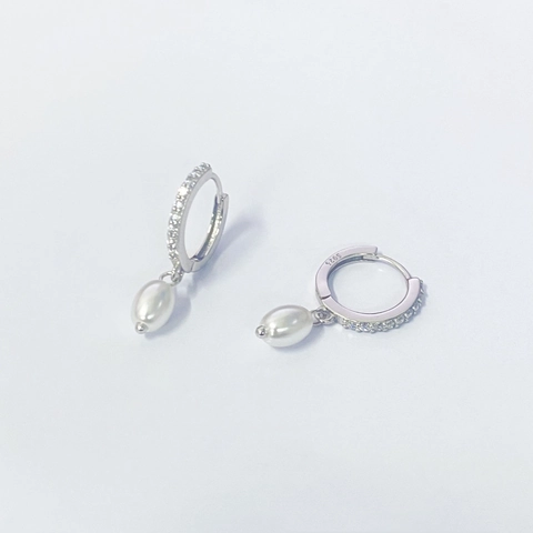 Elegante 925 Sterling Silber Süßwasserperle Creolen Für Damen Mit Zirkonia Premium Mode Ohrschmuck Als Hochzeitsgeschenk