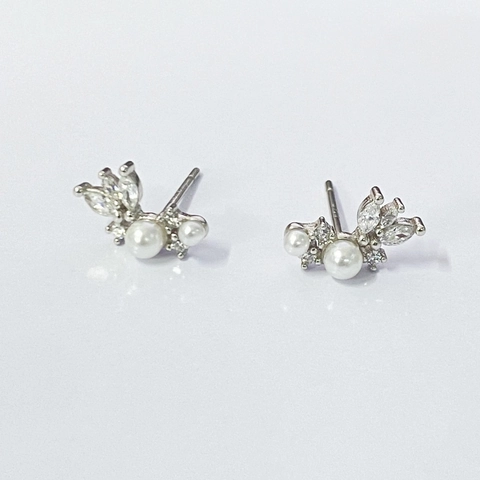Orecchini a Lobo ad Ala in Argento Sterling 925 Retro Francese Con Zirconia e Perla Artificiale Eleganti Orecchini a Piuma Donna