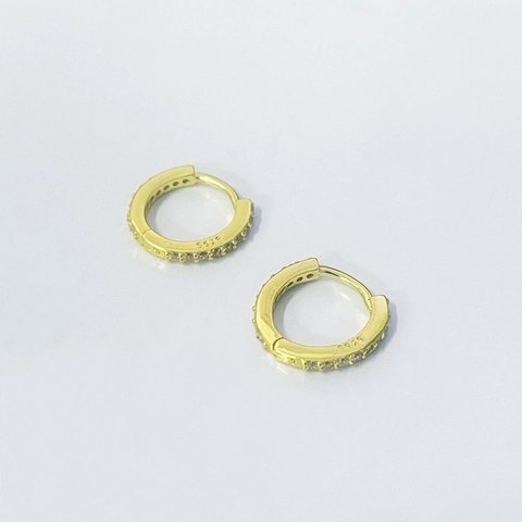 Semplici Orecchini a Cerchio Huggie in Argento Sterling 925 Con Zirconi AAAAA Placcati Oro Argento Piccoli Orecchini Tondi per Donna