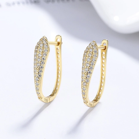 925 Sterling Zilver U-vormige Pavé Strass Oorbellen Voor Vrouwen Minimalistisch Mode Geometrische Oorbellen Sieraden