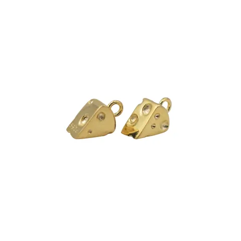 Colgante de Pastel de Queso de Plata de Ley 925 Accesorios de Joyería DIY para Collar Pulsera Dijes Chapados en Oro Plata Mujer