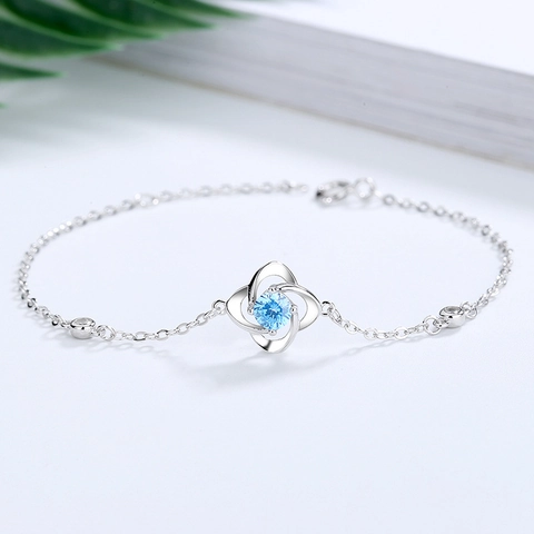 925 Sterlingsilber Vierblättriges Kleeblatt Armband Für Damen Zirkonia Roségold Überzug Hohlblume Gliederkette Schmuck Geschenk