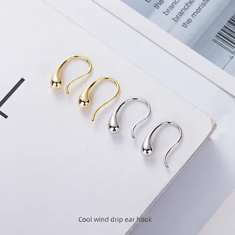 Pendientes de Gancho de Gota de Agua de Plata de Ley 925 para Mujer Pendientes Colgantes de Gota Minimalistas Joyería de Moda Regalo
