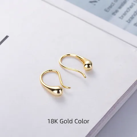 Pendientes de Gancho de Gota de Agua de Plata de Ley 925 para Mujer Pendientes Colgantes de Gota Minimalistas Joyería de Moda Regalo