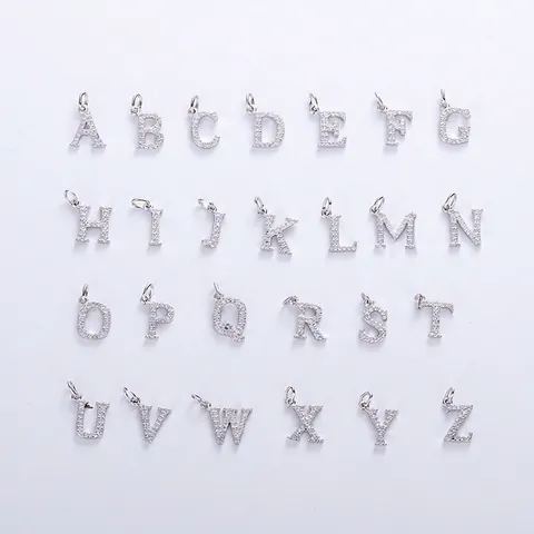 925 Sterling Silver Initial Letter Necklace For Women Gold Silver Zirconia Pendant Minimalist Clavicle Chain Jewelry Gift