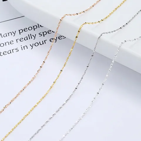 925 Sterling Silver Gypsophila Chain Necklace For Women Sparkling Twisted Single Chain Adjustable S925 Minimalist Jewelry