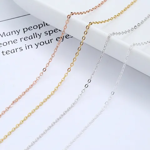 Collier Chaîne Forçat en Argent Sterling 925 pour Femmes Minimaliste Ras du Cou Réglable Chaîne O Bijoux de Base Plaqué