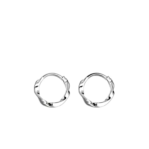 Orecchini a Cerchio Mobius in Argento Sterling 925 per Donna Minimalisti Geometrici Intrecciati Gioielli di Moda