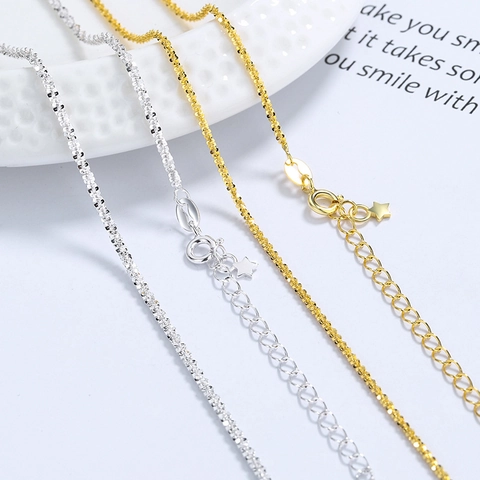 925 Sterling Silver Sparkling Wave Necklace For Women Gold Silver Plated Clavicle Chain Minimalist Jewelry Star Pendant