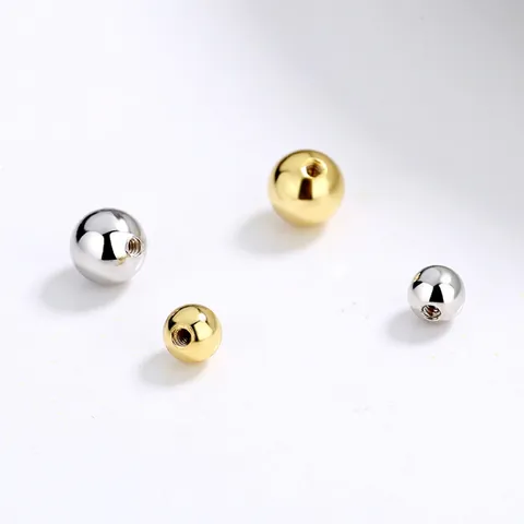 925 Sterling Silver Threaded Earring Backs Round Ball Mirror Polish Screw Back Replacement For Piercing DIY Jewelry Accessories
