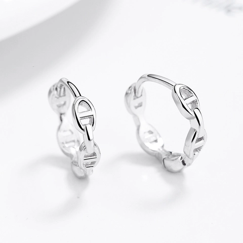 925 Sterling Zilver Anker Schakel Oorringen Voor Dames Goud Witgoud Verguld Geometrische Ketting Oorbellen Vintage Sieraden