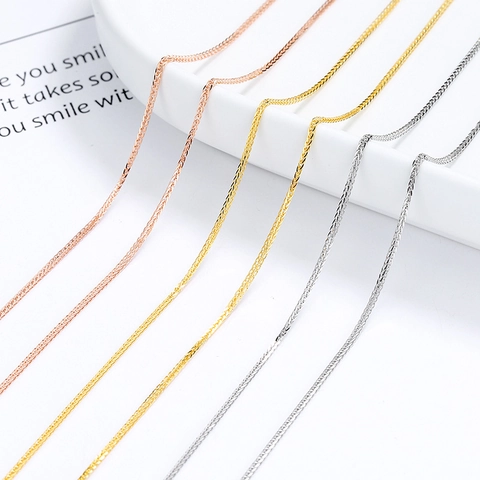 925 Sterling Silver Chopin Chain Necklace Adjustable DIY Beading Chain 18K Gold Plated Clavicle Chain Universal Needle Chain For Women Jewelry
