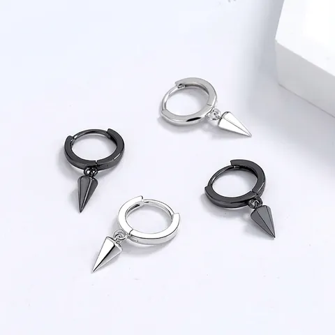 925 Sterlingsilber Spike Creolen Geometrische Kegel Ohrhänger Minimalistischer Punk Schmuck Für Damen Herren Paar