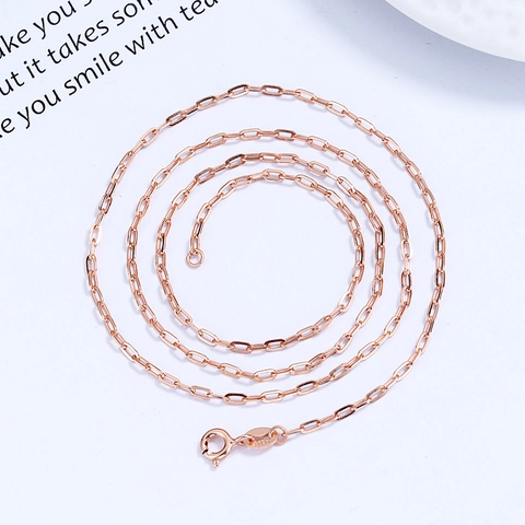 S925 Sterlingsilber Büroklammer-Kette Halskette Für Damen 18K Vergoldet Minimalistische Feine Schlichte Choker Schlüsselbeinkette Schmuck