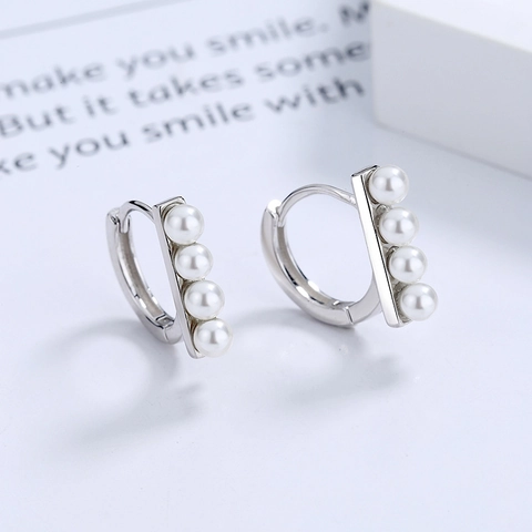 925 Sterling Zilver Lineaire Kunstparel Oorbellen Franse Minimalistische Chic Oorbellen Geometrische Sieraden Voor Dames