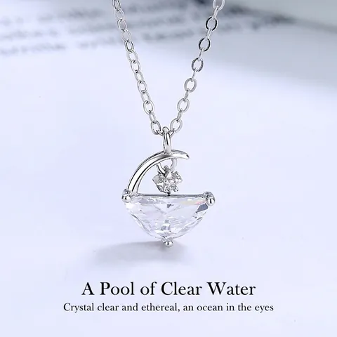 925 Sterlingsilber Stern Mond Anhänger Halskette Für Damen Premium Strass Eingelegt Kreuzkette Nischendesign Schmuck Geschenk