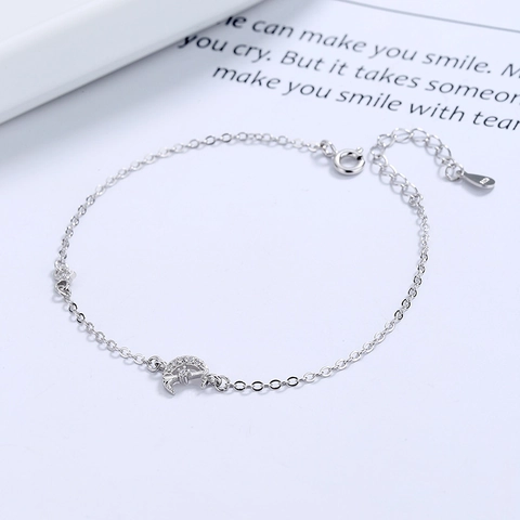 925 Sterling Silver Cupid Arrow Star Moon Heart Bracelet For Women Simple Adjustable Rhinestone Inlaid Chain Bracelet Birthday Gift