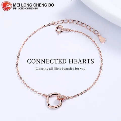 Bracelet Anneau Entrelacé Mobius en Argent Sterling 925 pour Femmes Bracelet Minimaliste en Strass Bijoux Cadeau