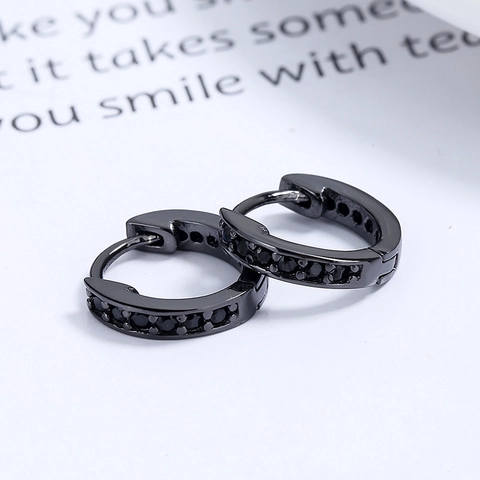 Boucles d'Oreilles Créoles Minimalistes en Argent Sterling S925 Avec Strass pour Femmes Boucles d'Oreilles Huggie Mode