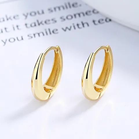 Orecchini a Cerchio Minimalisti in Argento Sterling 925 a Forma di Goccia per Donna Orecchini Huggie Geometrici Lucidi Gioielli Retro