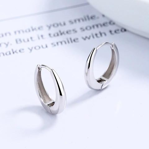 Orecchini a Cerchio Minimalisti in Argento Sterling 925 a Forma di Goccia per Donna Orecchini Huggie Geometrici Lucidi Gioielli Retro