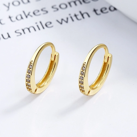 925 Sterling Silver Pave Zirconia Hoop Earrings For Women Minimalist Gold Silver Huggie Earrings Niche Design Jewelry Gift