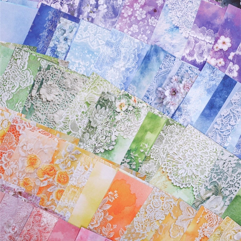 Serie Susurro de Encaje Papel de Material Scrapbooking Vintage Floral Papel de Fondo Decorativo Para DIY Diario Artesanía