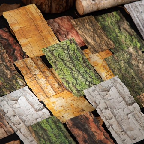 Retro Wood Grain Bark Texture Material Paper Natural Forest Style Background Paper For DIY Scrapbooking Journaling Diary Decoration