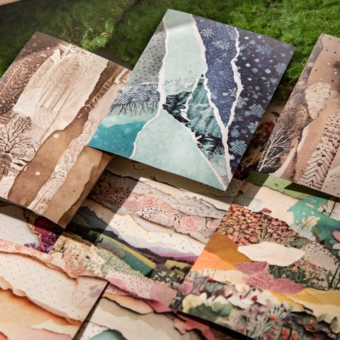 Nature's Paper Tale Scrapbook Papier Material Vintage Landschaft Floral Collage Deko Papier Für DIY Journaling Handwerk