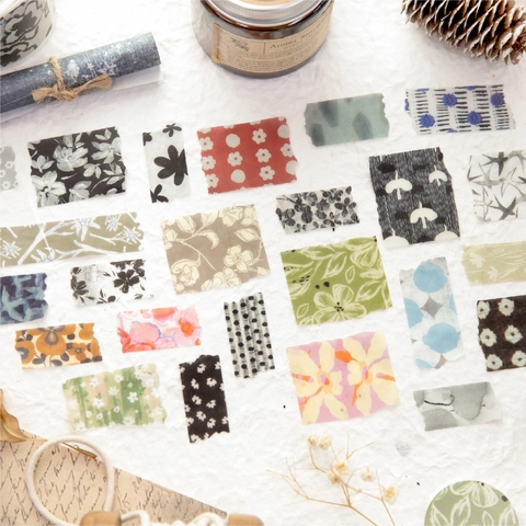 Vintage Washi Tape For Scrapbooking Aesthetic Botanical Floral Pattern Decorative Masking Tape DIY Journal Art Craft Paper