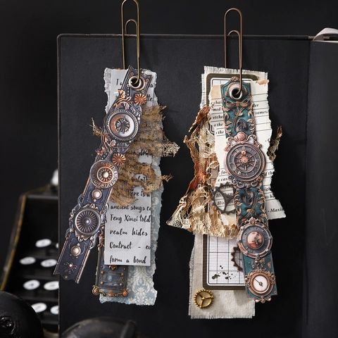 Adesivi Decorativi Steampunk Vintage Per Scrapbooking DIY Journaling Ingranaggi Industriali Orologio Carta Sbalzata Adesivo