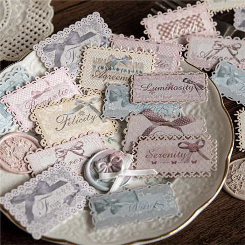 Adesivi in Carta Pizzo Vintage Traforati Etichette Decorative Retro per Scrapbook Journaling DIY Arti Mestieri Agende Decorazione