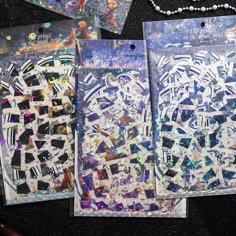 Vintage Classical Shell Light Holographic Decorative Stickers For Scrapbooking DIY Journal Fairy Tale Prince Theme Stickers