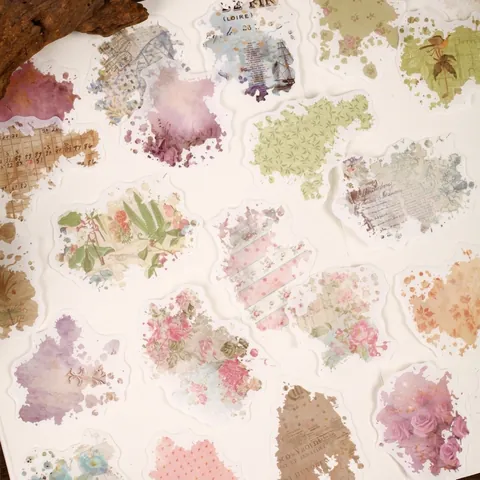 Retro Scrapbooking Aufkleber Serie Vintage Washi Papier Dekorative Blumen Botanische Aufkleber Für Journaling DIY Kunst Handwerk Tagebuch Schreibwaren