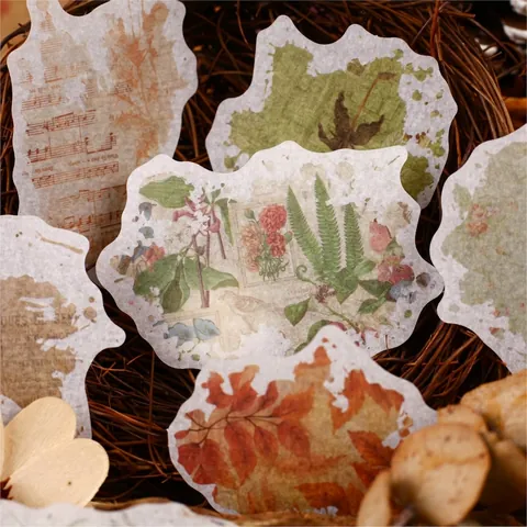 Retro Scrapbooking Aufkleber Serie Vintage Washi Papier Dekorative Blumen Botanische Aufkleber Für Journaling DIY Kunst Handwerk Tagebuch Schreibwaren
