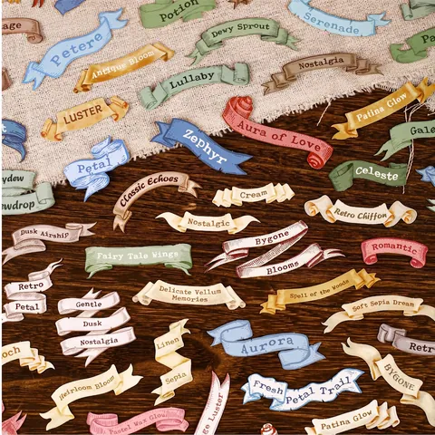 Retro Story 15Pcs Daydream Series Cardstock Stickers Vintage Ribbon Scroll Design Aesthetic Scrapbooking Deco Stationery