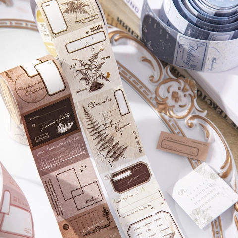 Vintage Washi Tape For Scrapbooking Botanical Floral Decorative Paper Masking Tape For Journal DIY Craft Stationery Accessory
