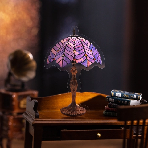 Vintage Tiffany Στυλ Λάμπα PET Αυτοκόλλητα Flower Bowl Σειρά Αδιάβροχα Διακοσμητικά Scrapbooking Υλικό DIY Διακόσμηση Hand Ledger
